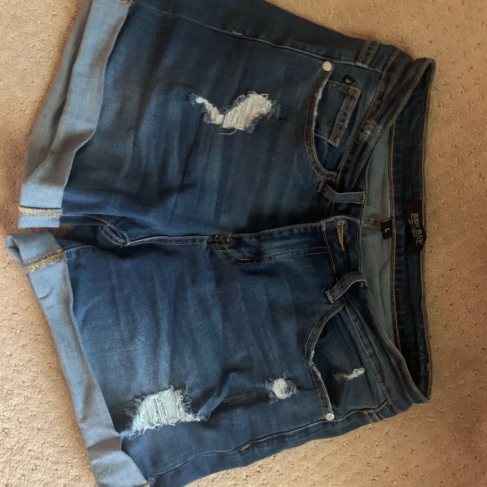 Just Blue Denim Shorts Size L Large COMFY LN